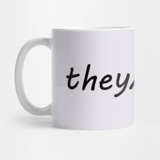they/them (black) Mug